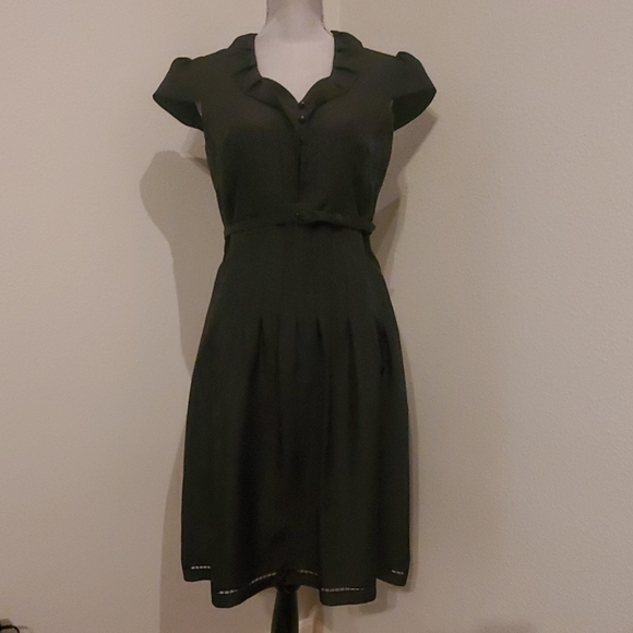 *NWT* TAHARI Black Cap Sleeve Dress - Picture 1 of 6
